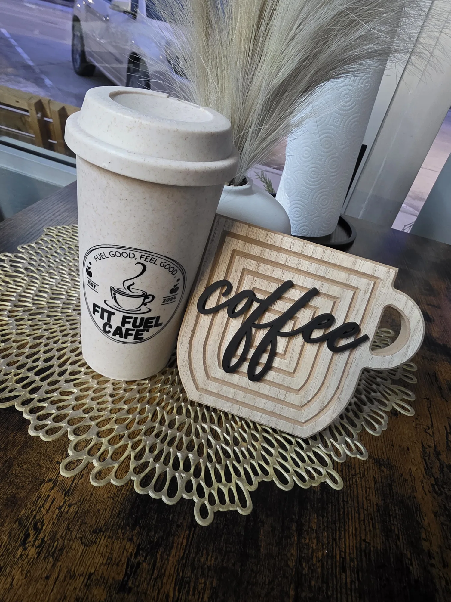 Fit Fuel Cafe mug and merchandise