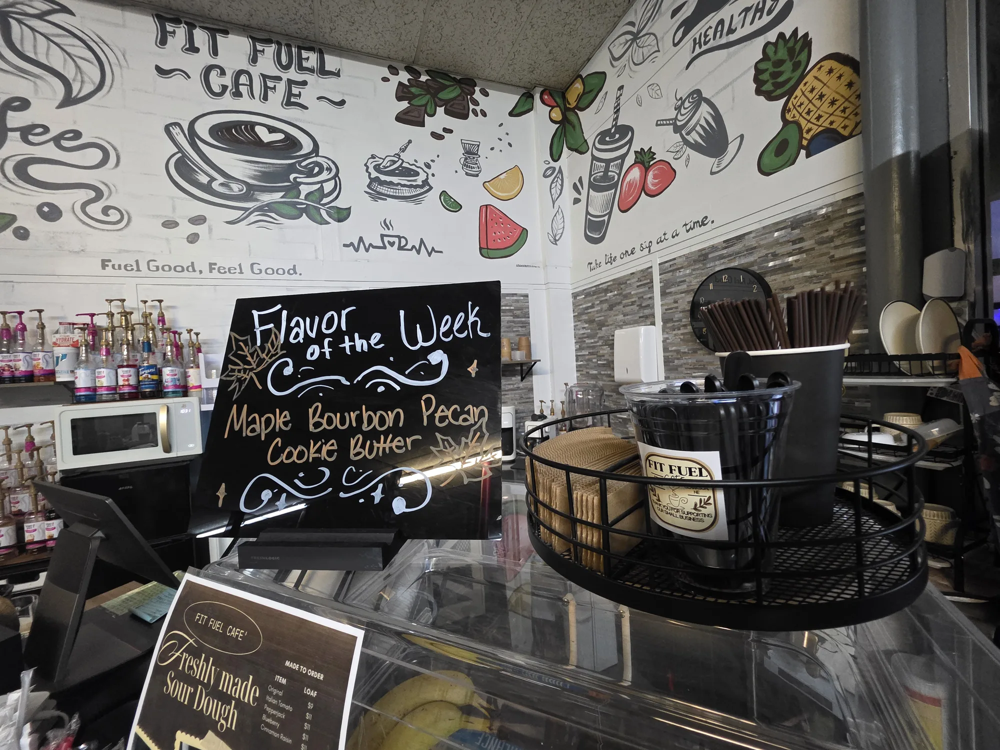 Seating inside Fit Fuel Cafe