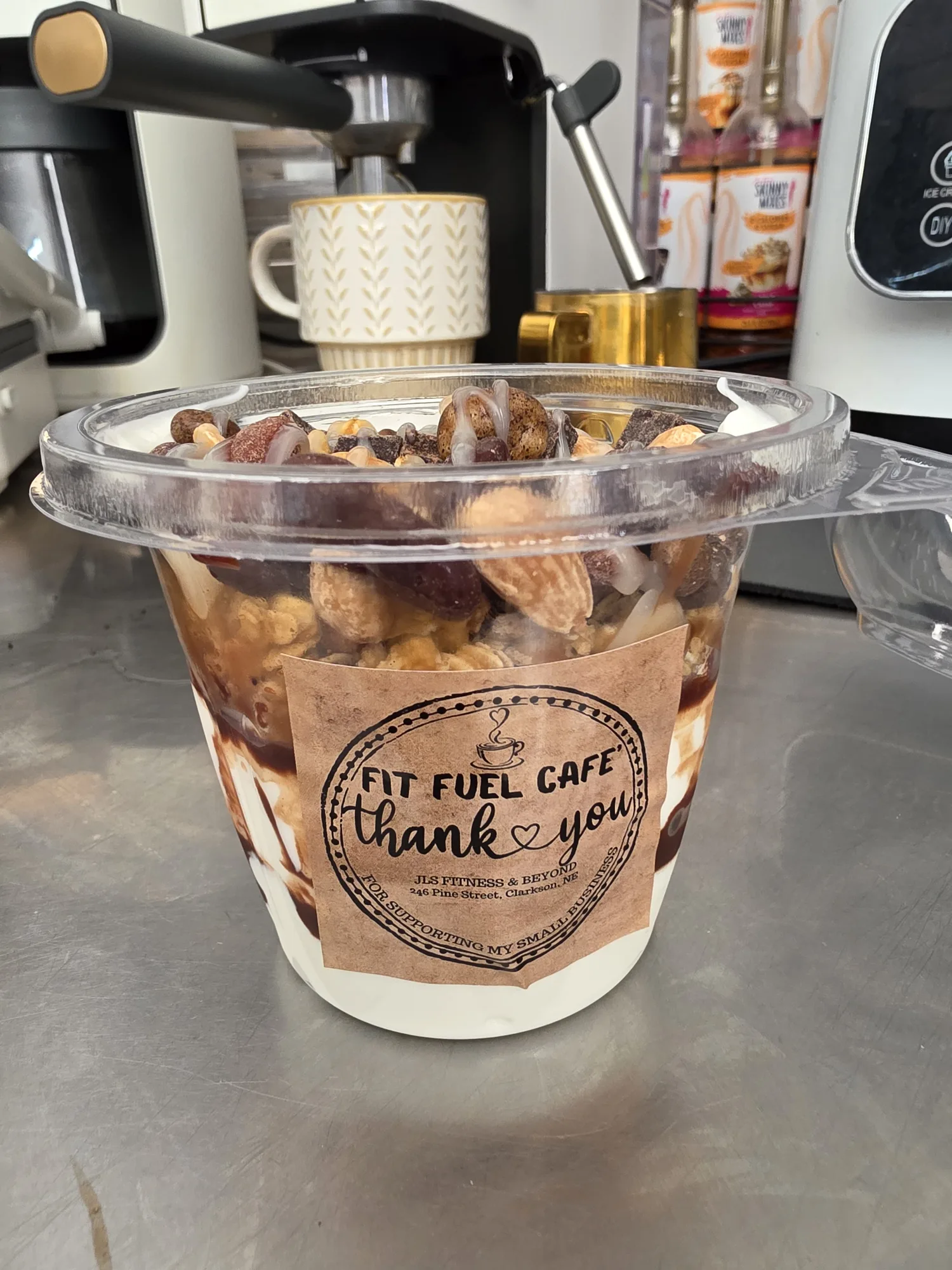 Nutty espresso parfait from Fit Fuel Cafe